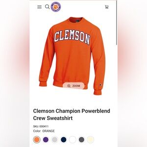 Clemson Champion Orange Crewneck Sweatshirt